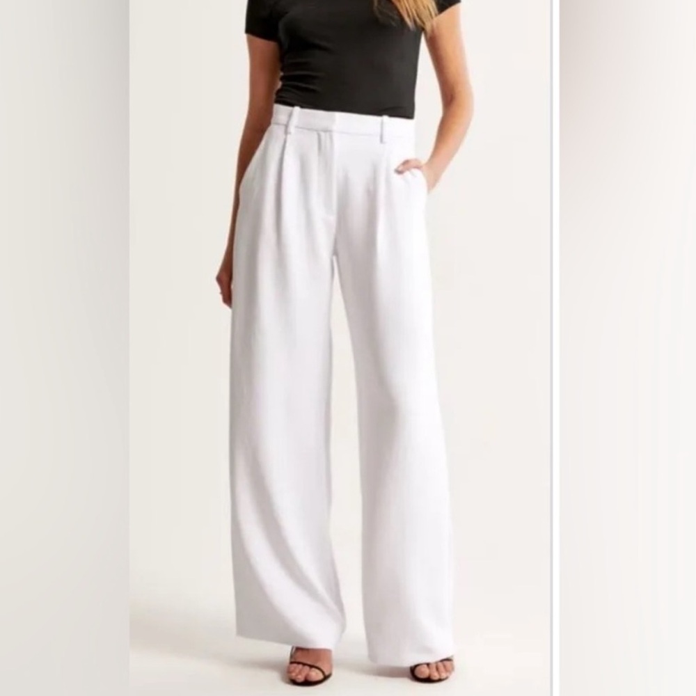 Curve Love A&F Sloane Tailored Wide Leg Pant